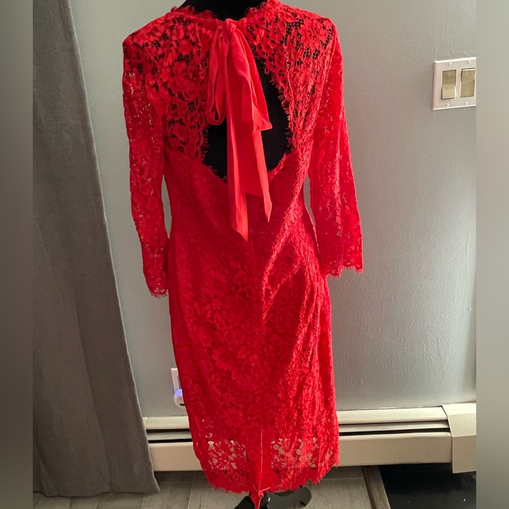 JCrew red lace dress size 10